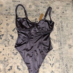 Skims underwire stretch satin thong bodysuit